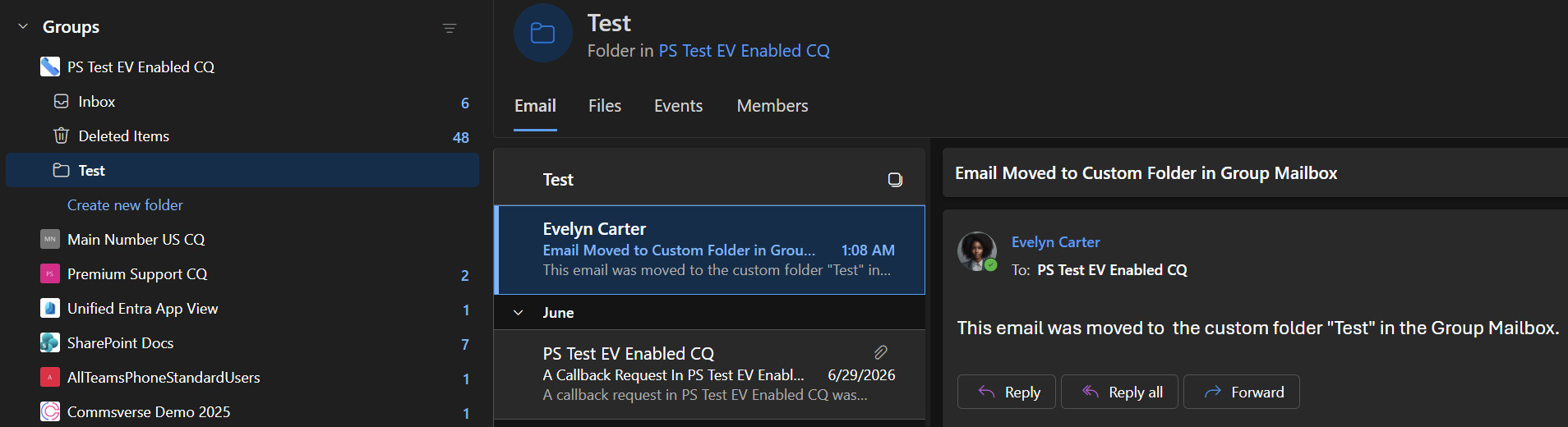 This is the same email in Outlook on the Web