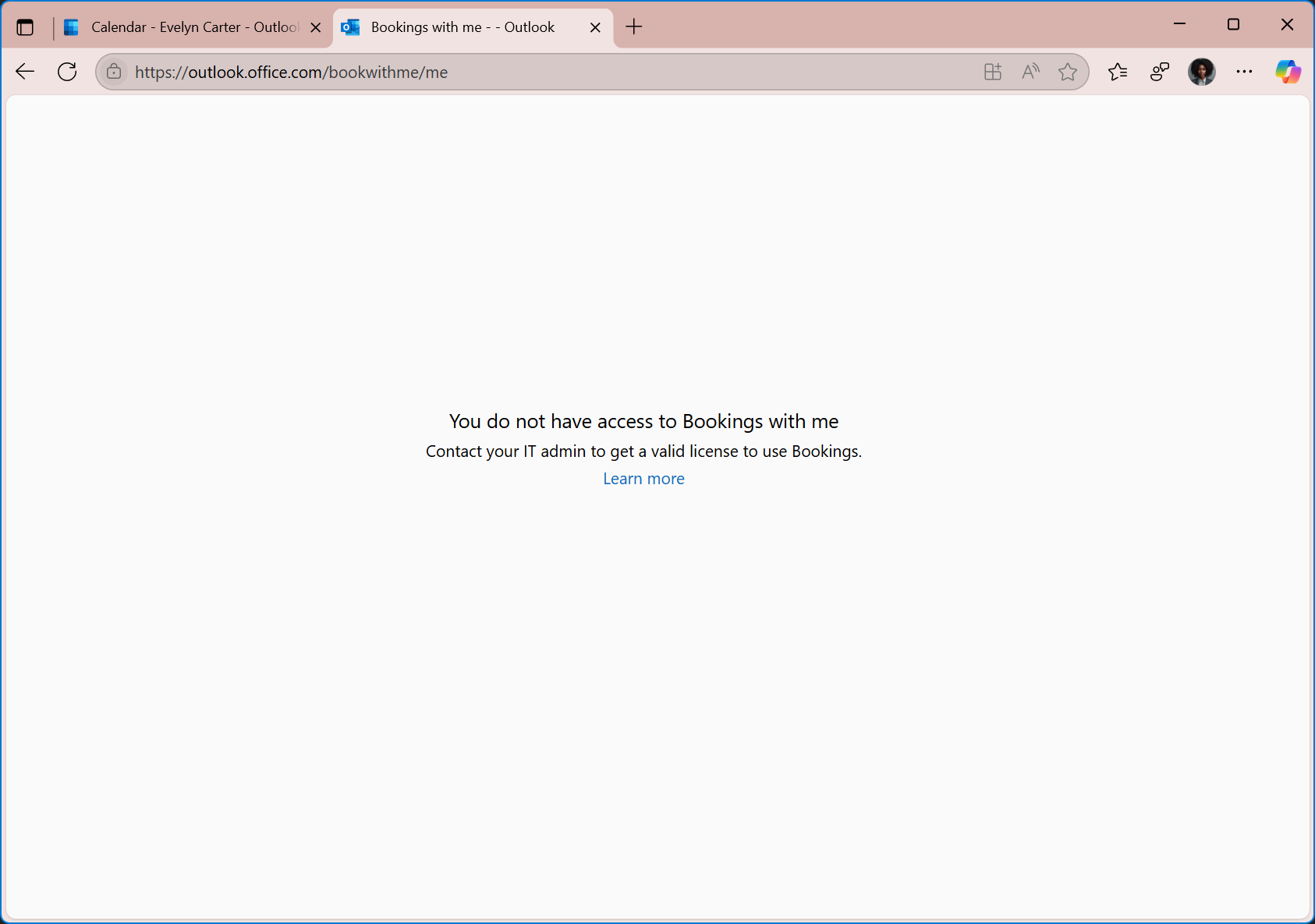 After the license is assigned, it takes a couple of minutes until the user is able to access their Bookings page.