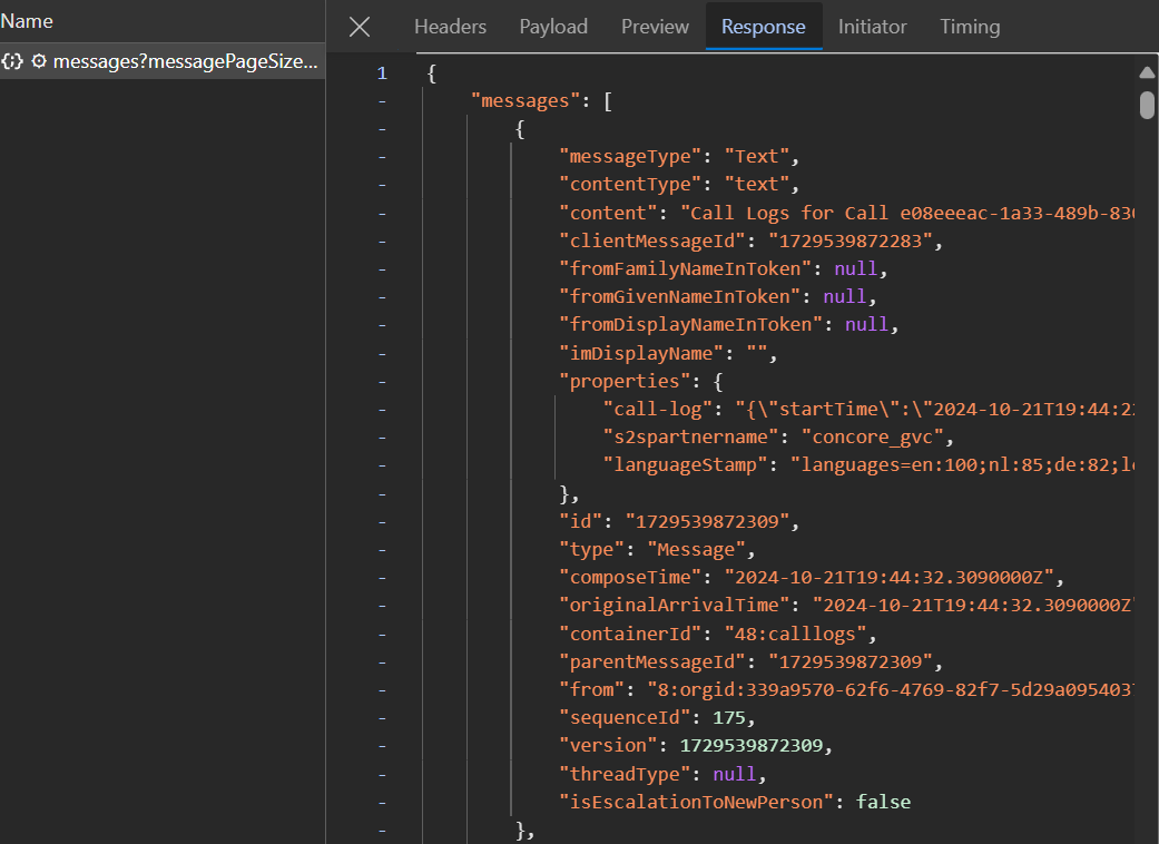 JSON Response