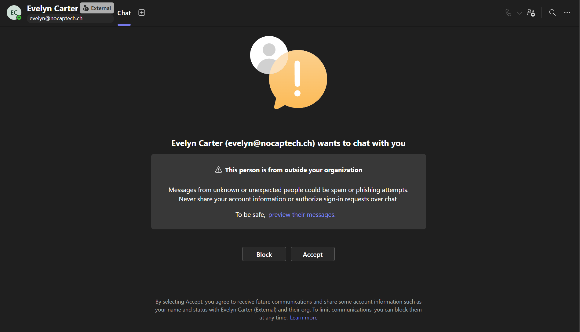 External chat request