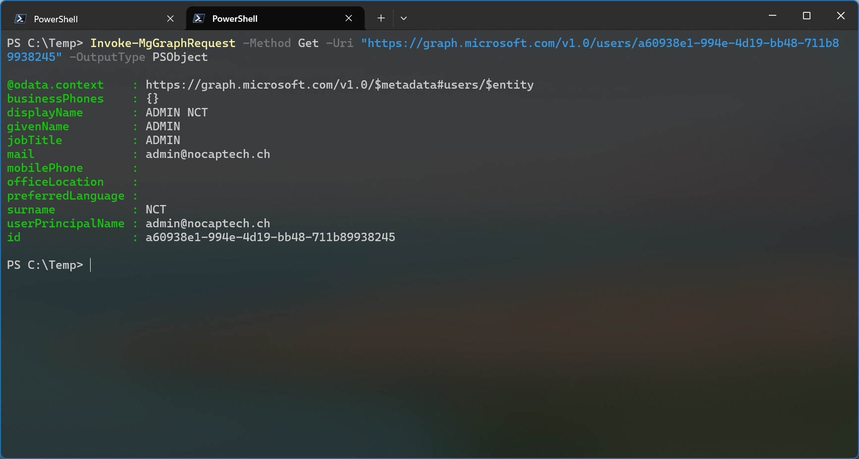 with OutputType parameter