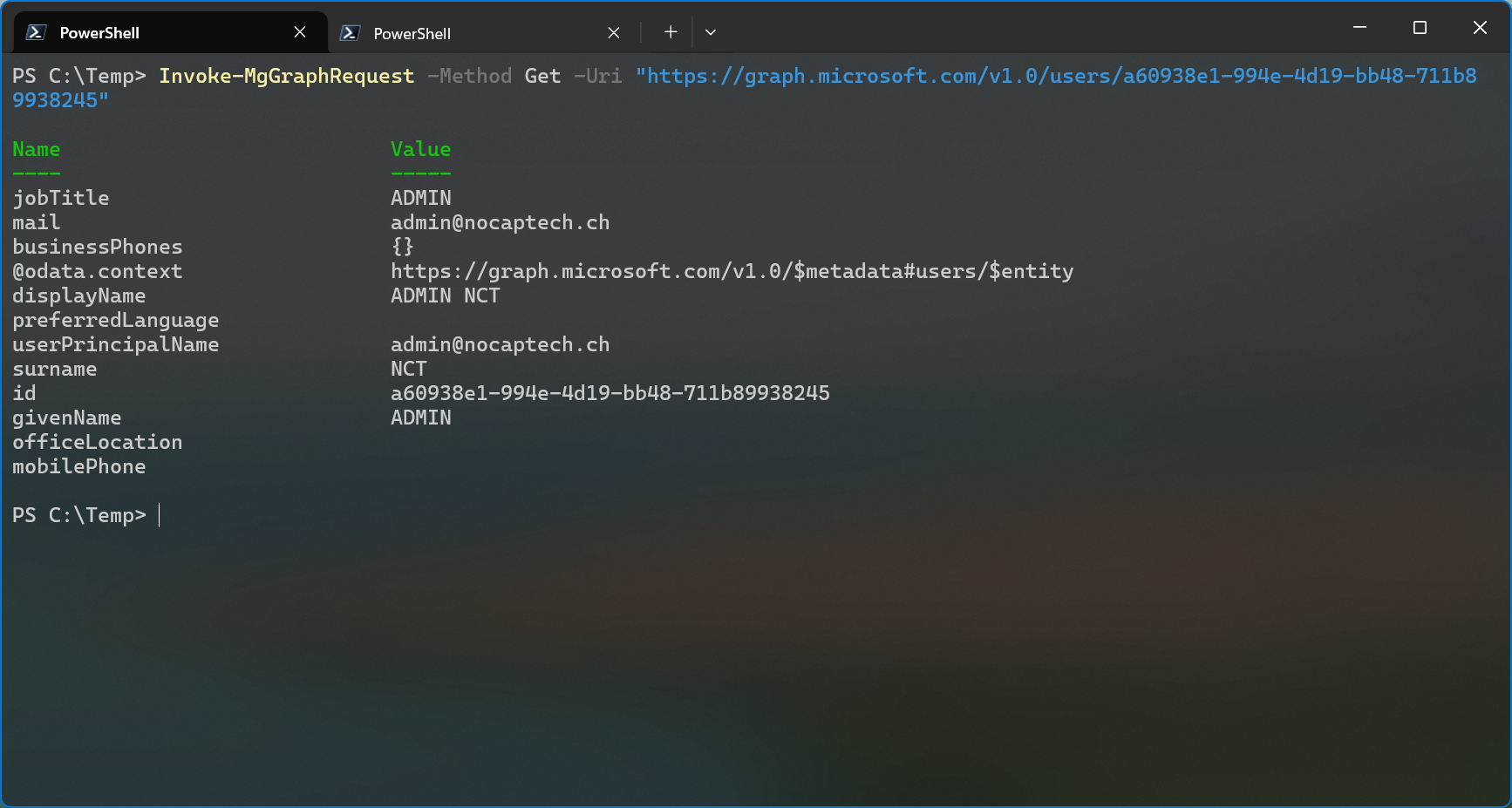 Without OutputType parameter