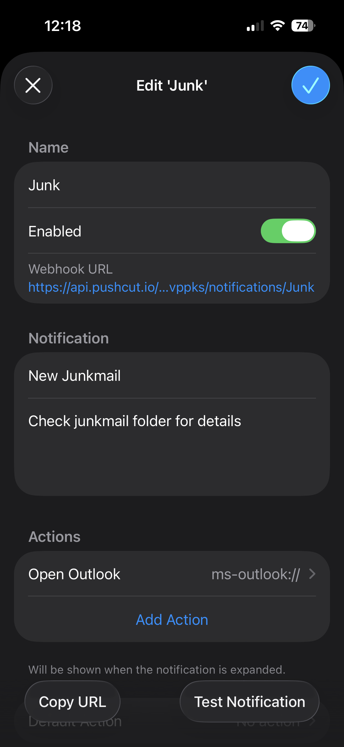 Notification details example
