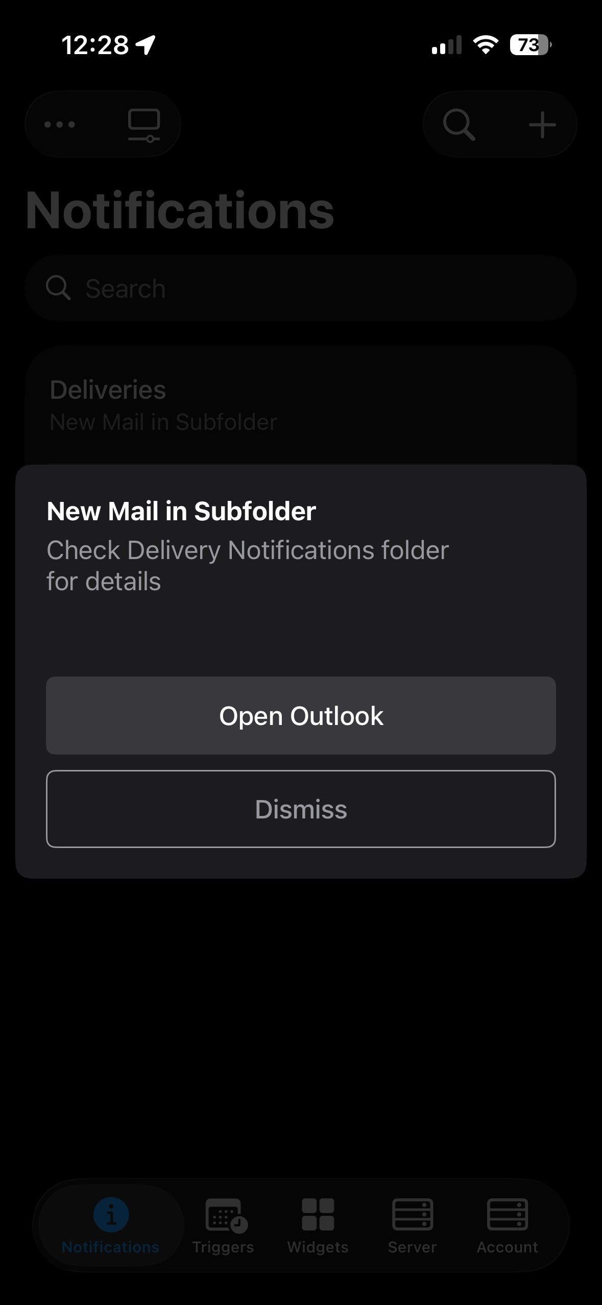 Notification action example