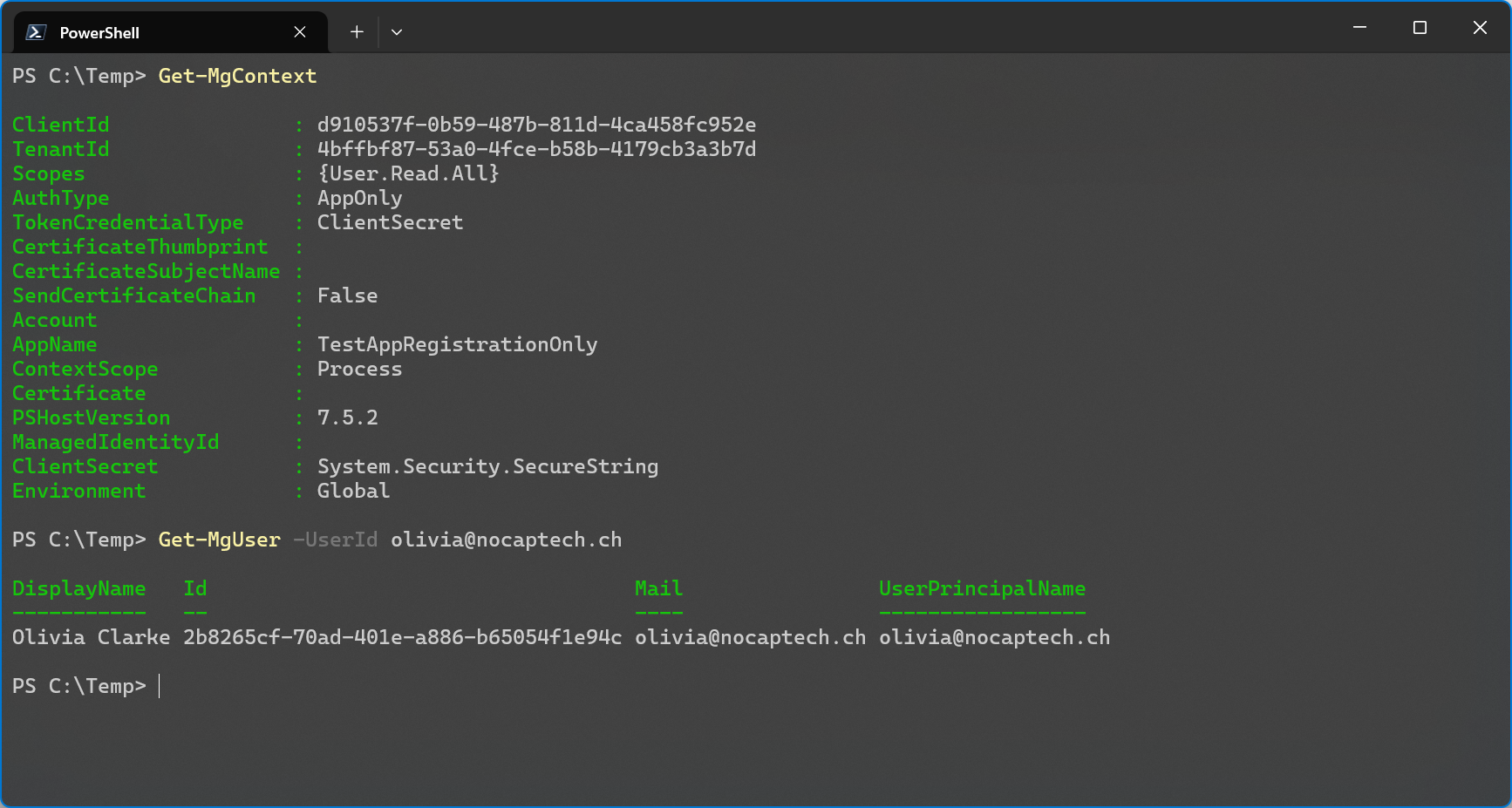 Proof that no service principal is needed in app owner’s tenant