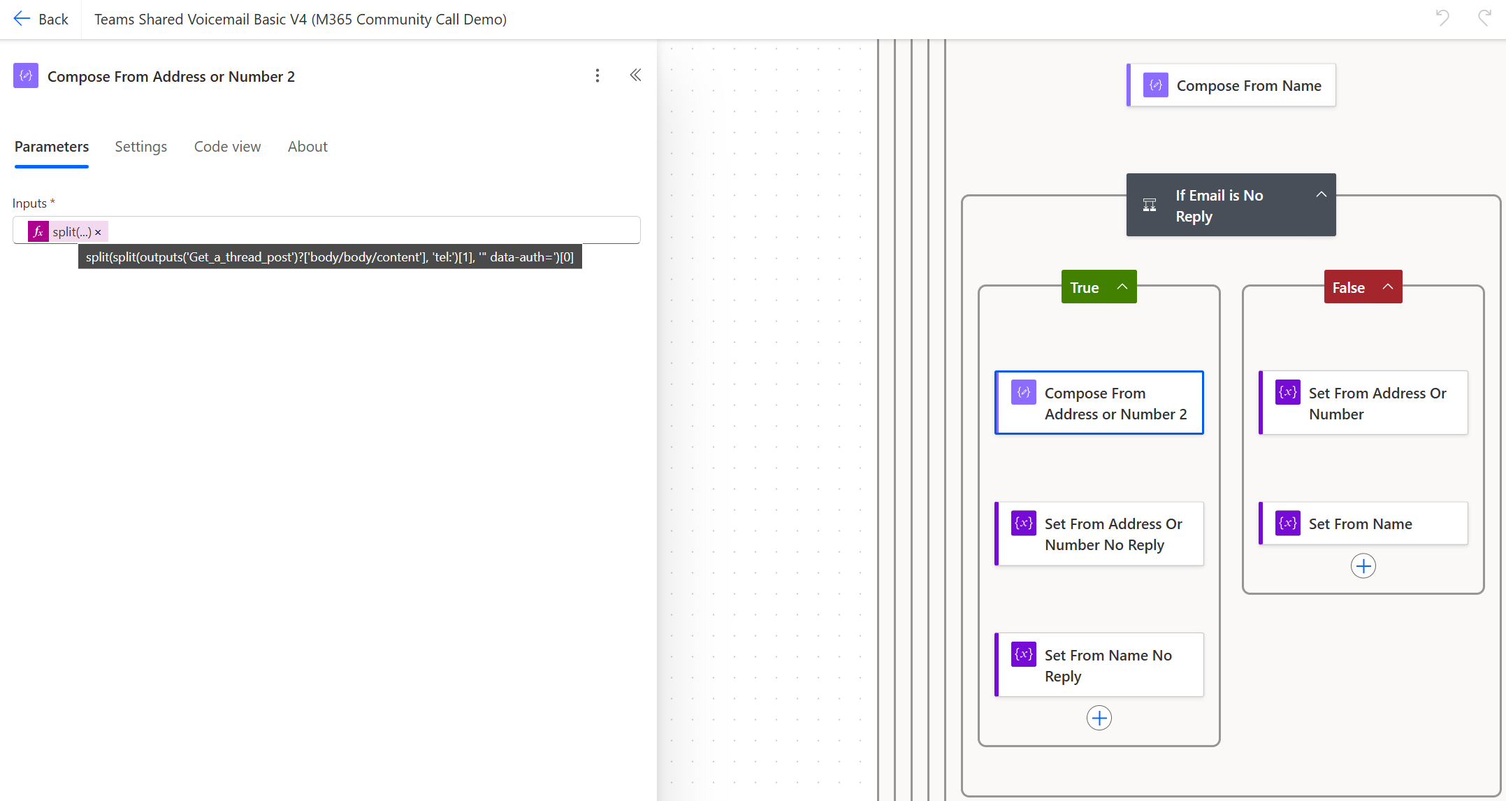 Extract phone number and name from email body in new flow version