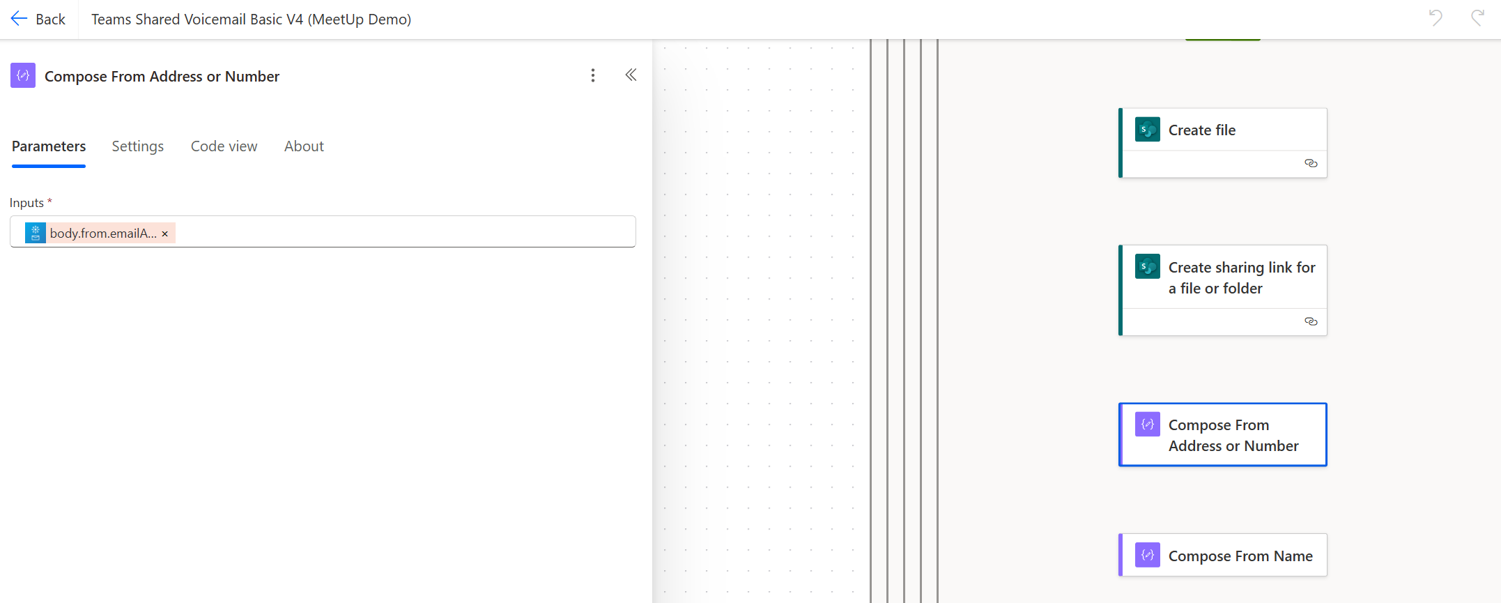 Composing From Address or Number and Name in old Flow