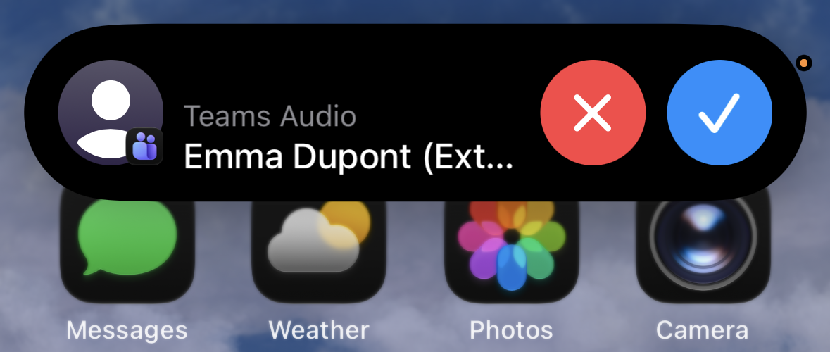 iOS banner - known contact