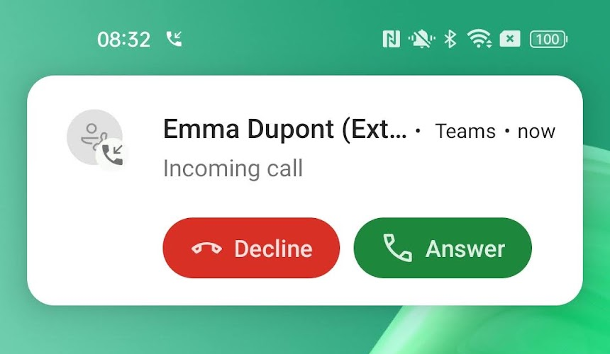 Android banner - known contact