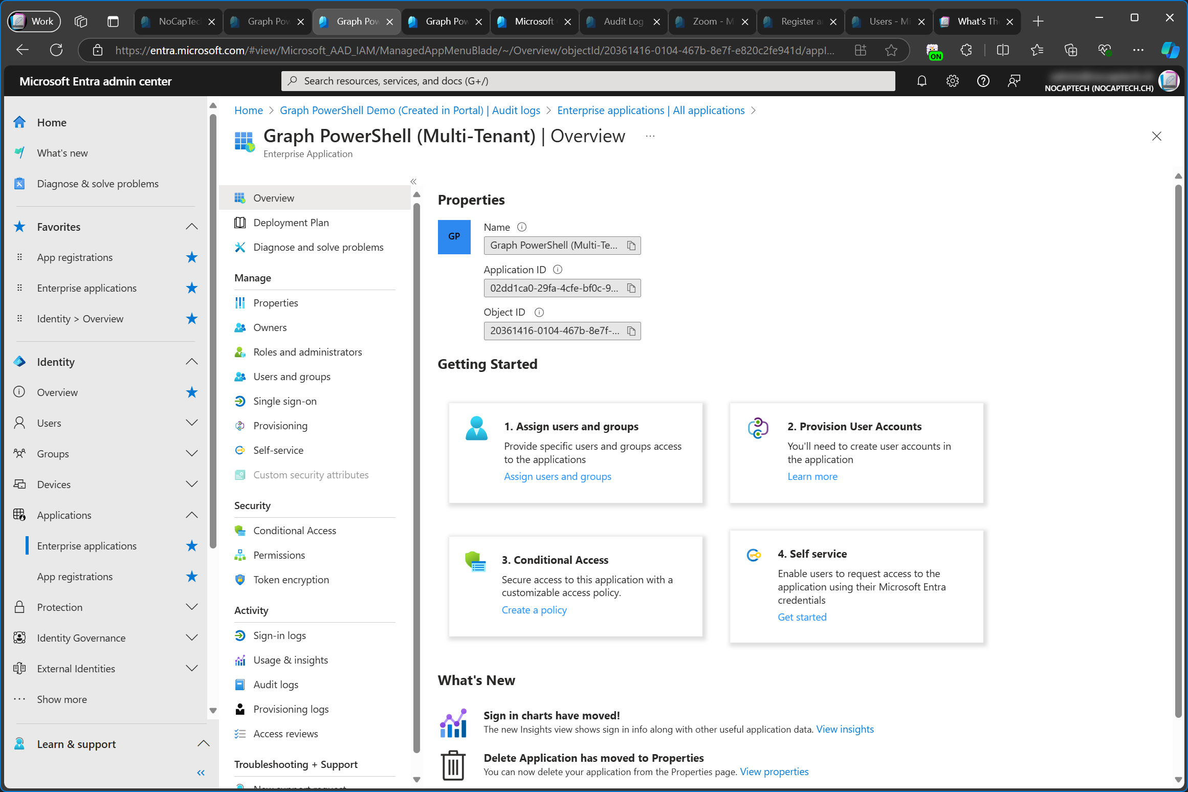 Enterprise app of multi-tenant app registration